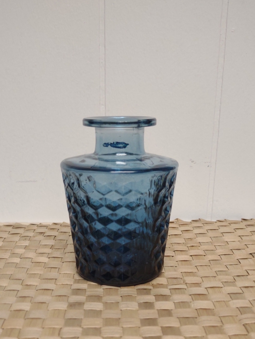 Blue Textured Glass Vase - Unbranded